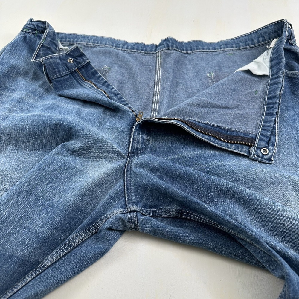 VTG OshKosh Carpenter Pants Mens Blue Jeans 46x28 Sanforized Union Made USA - Picture 10 of 13
